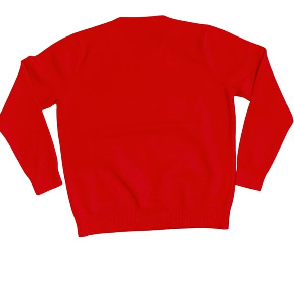Sweater Mens XL Red V Neck Rib Knit Pullover Long Sleeve Classic Warm - Picture 2 of 5